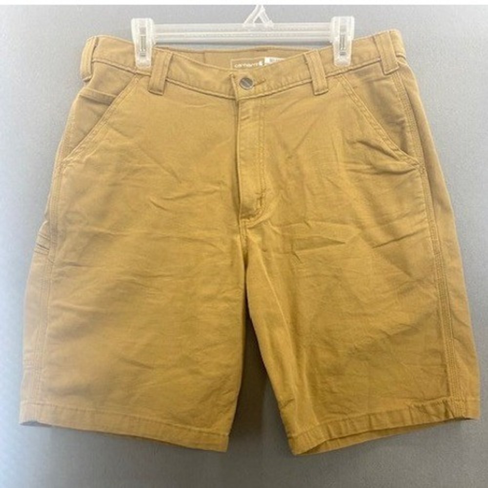 Carhartt Relaxed Fit‎ Rugged Flex Canvas Work Shorts Khaki Size 34 BS2514M